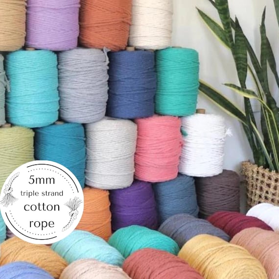 5mm Macrame Cord Coloured Cotton String for Diy Hangings Bulk Buy Three  Strand Twisted Rope Supplies -  Canada