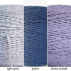 3mm Single Strand Macrame Cord 1 Ply Twisted Coloured Cotton String for ...