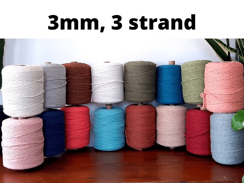 3mm macrame cord coloured cotton string for diy hangings bulk | Etsy