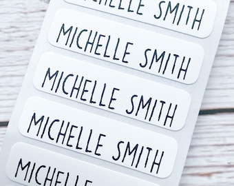 Personalised Printed Iron on Name Labels. Clothing School Uniform Workwear Child Uniform Easy To Read [F1]