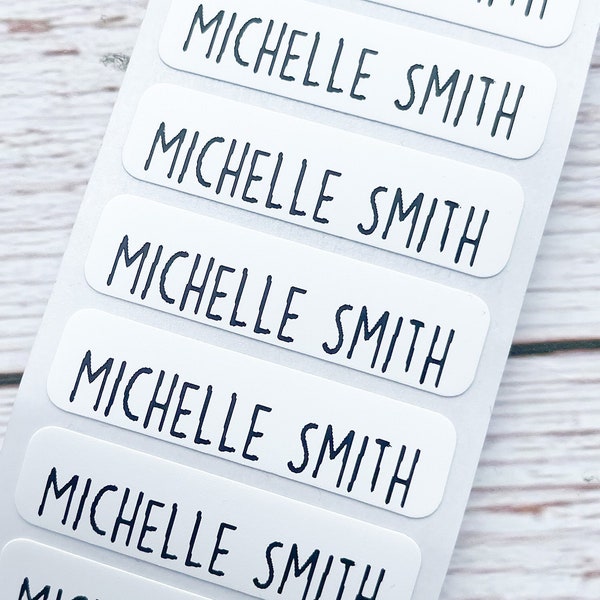 Personalised Printed Iron on Name Labels. Clothing School Uniform Workwear Child Uniform Easy To Read [F1]