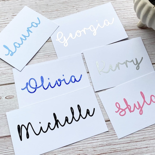 1,3,5,10 Personalised Name Sticker Decal Word Label Vinyl Decal Glass School Water Bottle Box Custom Names & Words Christmas Bauble Font D