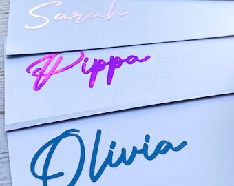 1,3,5,10 Personalised Name Sticker Decal Word Label Vinyl Decal Glass School Water Bottle Box Custom Names & Words Christmas Bauble Font F