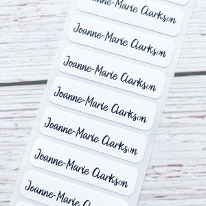 Personalised Printed Iron on Name Labels. Clothing School Uniform Workwear Child Uniform Easy To Read [F5]