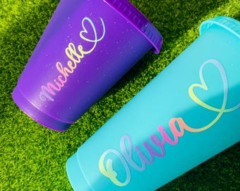 Personalised Vinyl Name Decal Sticker Kid Bottle Lunchbox School Label Rainbow Pastel Personalised Stickers Toys Boxes Labelling  C4