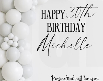 Personalised Birthday Vinyl Decal for Sail Board Backdrop Balloon Party Sticker [F1]
