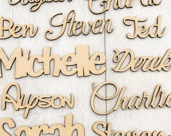 Laser Cut MDF Wooden Name | Personalised Wood Name Cutout | Nursery Decor | Wedding Table Names | Craft Blanks | 1–100 Pack