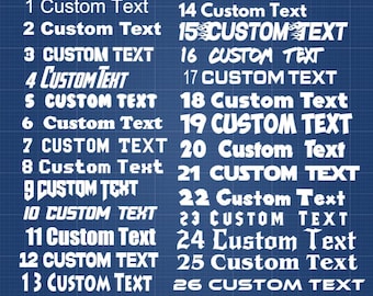 Personalised Name Vinyl Decals 25 Fonts - 30 Colours 2.5cm to 15cm Height , Glass Stickers, Personalised Sticker, Custom Stickers Events