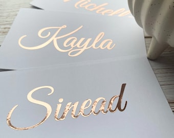 1,3,5,10 Personalised Name Sticker Decal Word Label Vinyl Decal Glass School Water Bottle Bridal Custom Name & Word Christmas Bauble Font A3