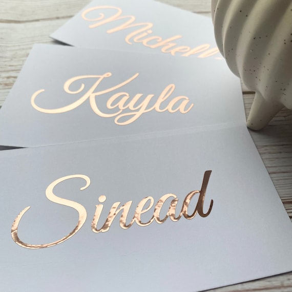 1,3,5,10 Personalised Name Sticker Decal Word Label Vinyl Decal Glass School Water Bottle Bridal Custom Name & Word Christmas Bauble Font A3
