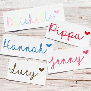 Personalised Name stickers - For Lunch Boxes, Notebooks, Glass, Water Bottles Bridal Custom Name & Word Christmas Bauble Rainbow Font:6