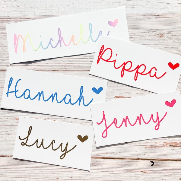 Personalised Name stickers - For Lunch Boxes, Notebooks, Glass, Water Bottles Bridal Custom Name & Word Christmas Bauble Rainbow Font:6