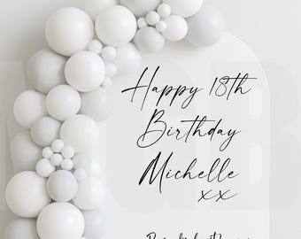 Personalised Birthday Vinyl Decal for Sail Board Backdrop Balloon Party Sticker [F19]