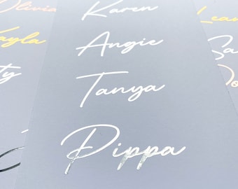 1,3,5,10 Personalised Name Sticker Decal Word Label Vinyl Decal Glass School Water Bottle Box Custom Names & Words Christmas Bauble Font H