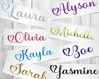 1,3,5,10 Personalised Name Sticker Decal Word Label Vinyl Decal Glass School Water Bottle Box Custom Names & Words Christmas Bauble Font FG