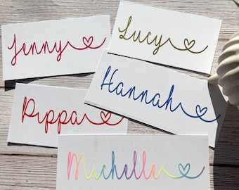 Personalised Name stickers - For Lunch Boxes, Notebooks, Glass, Water Bottles Bridal Custom Name & Word Christmas Bauble Rainbow Font:5