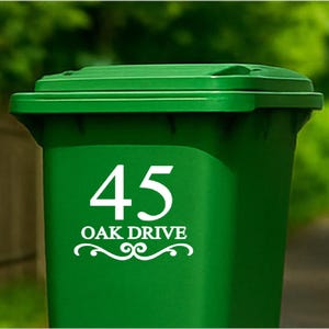 Vinyl Bin Number Stickers Waterproof Outdoor Decal for Wheelie Bins Custom Numbers 1 3 4 Pack F7