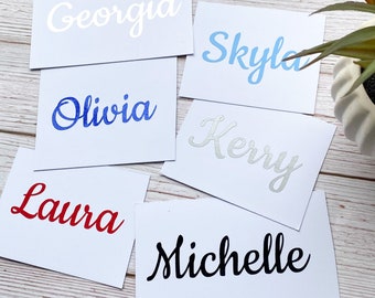 1,3,5,10 Personalised Name Sticker Decal Word Label Vinyl Decal Glass School Water Bottle Box Custom Names & Words Christmas Bauble Font A