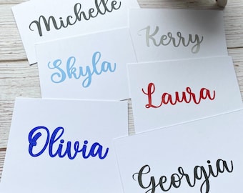 1,3,5,10 Personalised Name Sticker Decal Word Label Vinyl Decal Glass School Water Bottle Box Custom Names & Words Christmas Bauble Font F