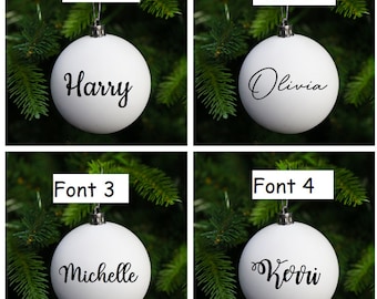 1,3,5,10,50 or 100 Bauble Name Label Sticker Decal Christmas Xmas BULK DEAL Event Christmas ~ Glitter ~ Chrome ~ Gloss ~ Matt