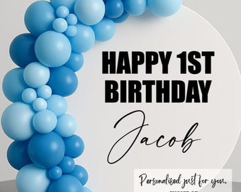 Gepersonaliseerde vinylsticker rond bord | Aangepaste naamsticker voor acrylborden | Verjaardag Bruiloft Babyshower Achtergrond Decor [F7]
