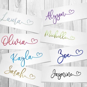 1,3,5,10 Adesivo con nome personalizzato Etichetta con parola Adesivo in vinile Bottiglia d'acqua in vetro Scatola per la scuola Nomi e parole personalizzati Pallina di Natale Font FH