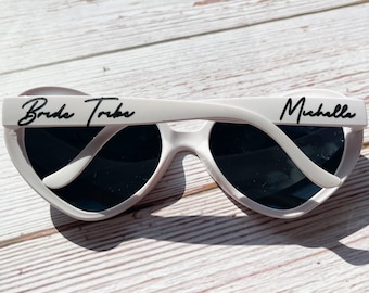 DIY Stickers for Sunglasses Wedding Hen Vinyl Sticker Decal Transfers ~White, Black, Rose Gold, Grey~  1cm Height Fits on Arms & Lens Font 4