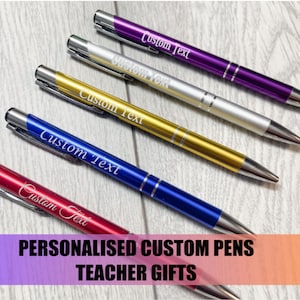 Caneta gravada personalizada – Canetas de metal com nome personalizado para presentes, professores, eventos, escritório – Pedidos em grandes quantidades – Lembrancinhas de casamento – Presente para professores