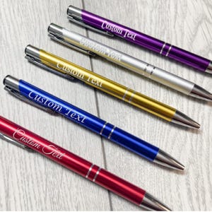 Caneta gravada personalizada – Canetas de metal com nome personalizado para presentes, professores, eventos, escritório – Pedidos em grandes quantidades – Lembrancinhas de casamento – Canetas com logotipo