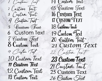 1,3,5,10 Personalised Name Sticker Decal Word Label Vinyl Decal Glass School Water Bottle Bridal Custom Name & Word Christmas Bauble Font Y2