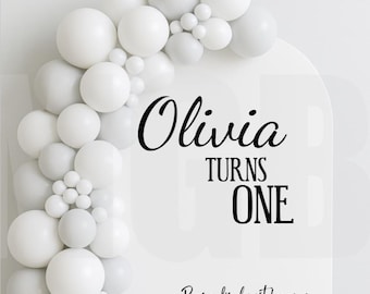 Personalised Birthday Vinyl Decal for Sail Board Backdrop Balloon Party Sticker [F2]