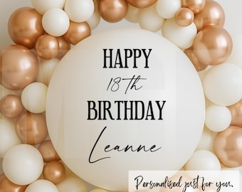 Personalised Bobo & Foil Balloon Name Decal | Custom Vinyl Sticker for Balloons | Birthday Wedding Baby Shower Decoration [F12]