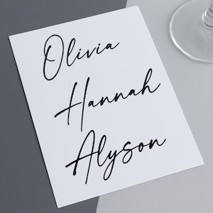 Personalised Vinyl Name Decal | Custom Name Sticker | Glasses • Bottles • Gift Boxes • Balloons • Bridesmaid • Wedding  •  Handwriting  •