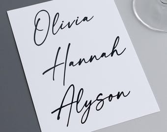 Personalised Vinyl Name Decal | Custom Name Sticker | Glasses • Bottles • Gift Boxes • Balloons • Bridesmaid • Wedding  •  Handwriting  •