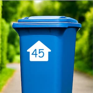 Vinyl Bin Number Stickers Waterproof Outdoor Decal for Wheelie Bins Custom Numbers 1 3 4 Pack F2