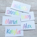 Personalised Vinyl Name Decal | Custom Name Sticker | Glasses • Bottles • Gift Boxes • Balloons • Bridesmaid • Wedding Label