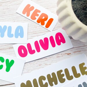 1,3,5,10 Personalised Name Sticker Decal Word Label Vinyl Decal Glass School Water Bottle Box Custom Names & Words Christmas Bauble Font B1 image 5