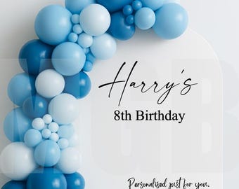 Personalised Birthday Vinyl Decal for Sail Board Backdrop Balloon Party Sticker [F6]