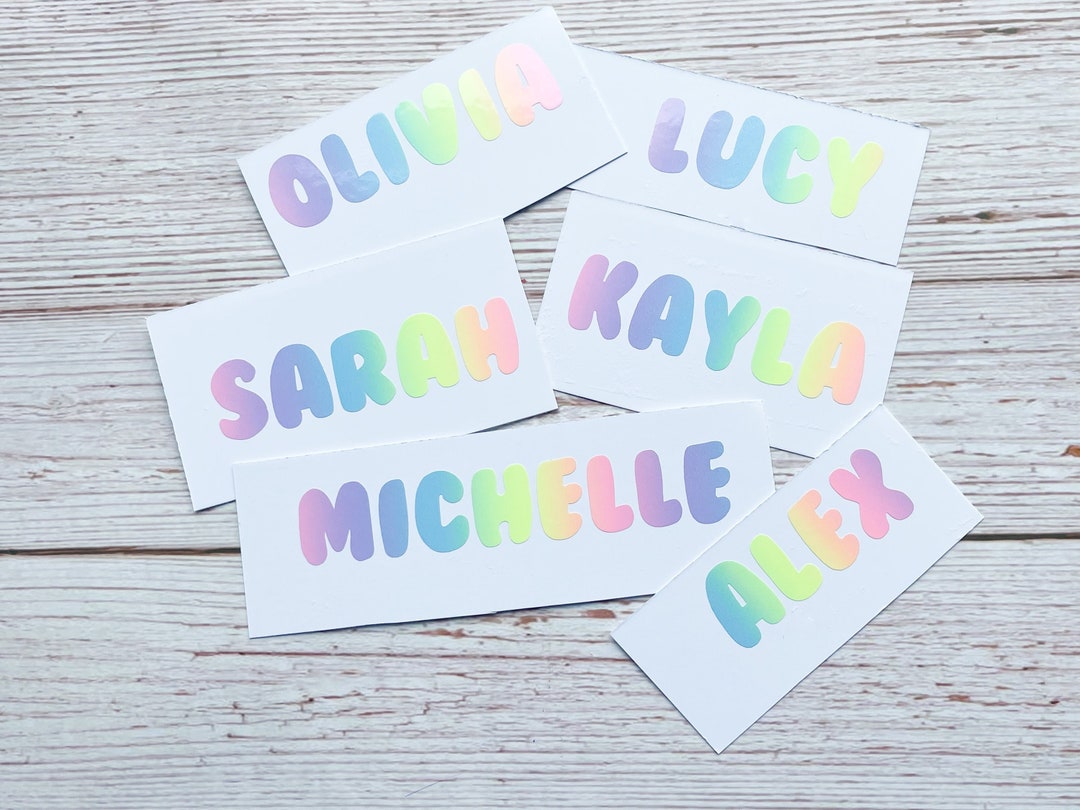Personalised Vinyl Name Decal Sticker Kid Bottle Lunchbox School Label ...