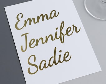 Personalised Vinyl Name Decal | Custom Name Sticker | Glasses • Bottles • Gift Boxes • Balloons • Bridesmaid • Wedding  •  Handwriting  •