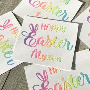 1X Adesivo di Buona Pasqua con Nome Personalizzato - Adesivo in Vinile 4" x 2" // 8" x 4"