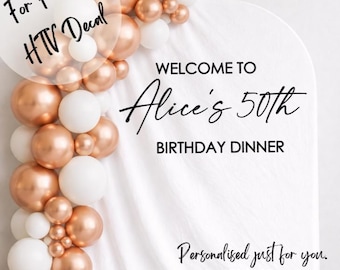 Personalised IRON ON Vinyl Decal for Fabric Signs | Custom HTV Transfer | Birthday, Wedding & Event Sailboard Backdrop F1