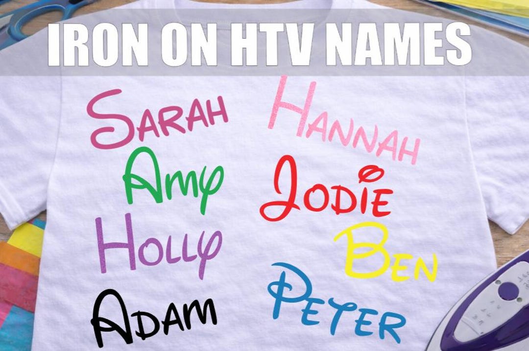 PERSONALISED HTV Iron Vinyl Labels| Iron on Names| Fabric Stickers ...