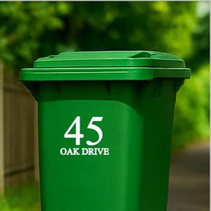 Vinyl Bin Number Stickers Waterproof Outdoor Decal for Wheelie Bins Custom Numbers 1 3 4 Pack F4