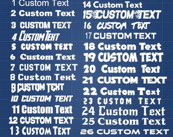 1,3,5,10 Personalisierter Name Aufkleber Wort Etikett Vinyl Aufkleber Glas Schule Wasserflasche Braut Benutzerdefinierte Name & Wort Weihnachtskugel Schriftart Y1