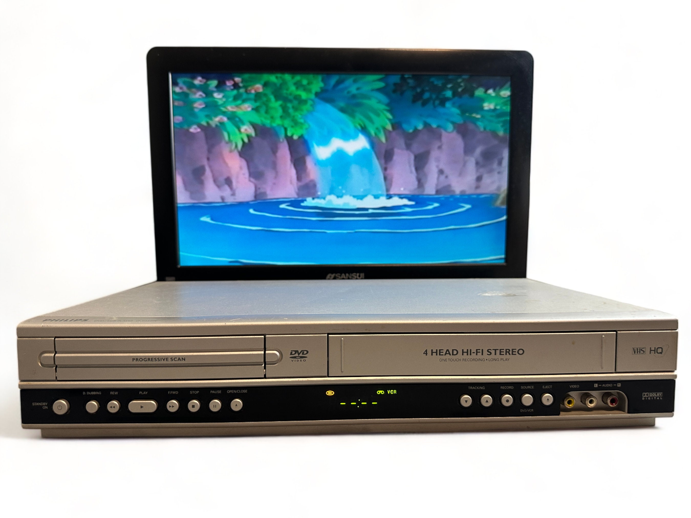 Philips DVD/VCR Combo Player VHS Recorder With Cable Actually Tested No