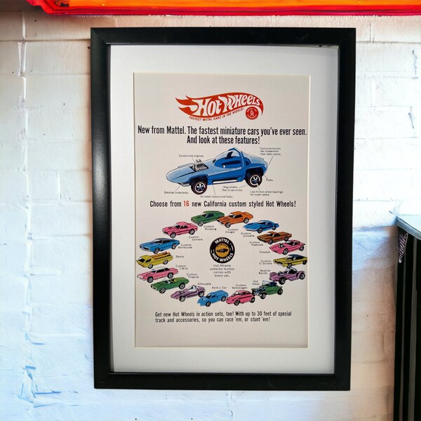 Hot Wheels 1968 Vintage Banner Streamer Poster Shop Display Schild