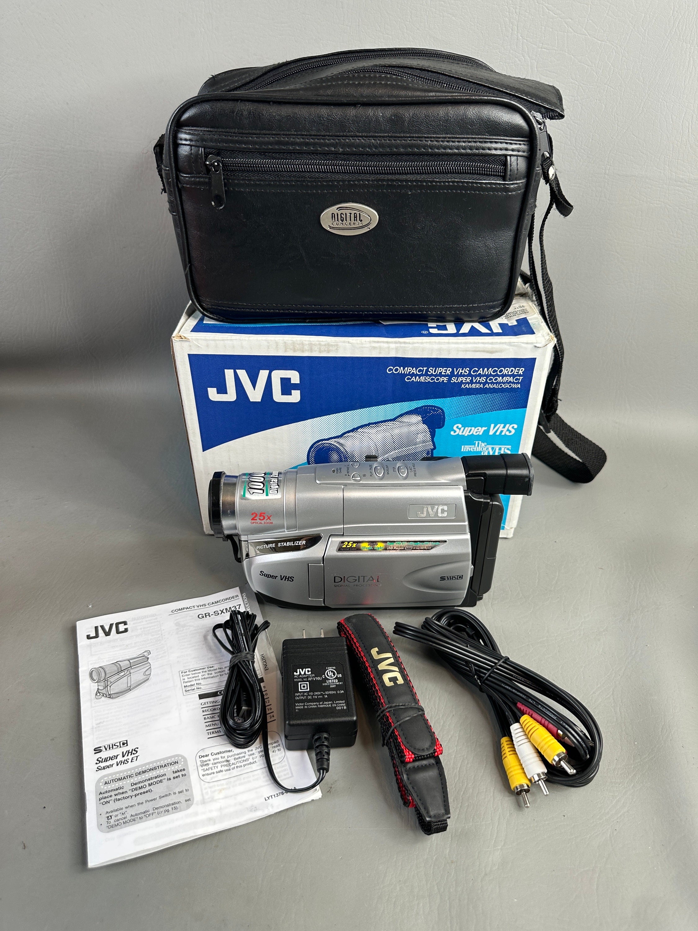 JVC VHSC Camcorder Bundle With Case Cables Tested and Working Etsy