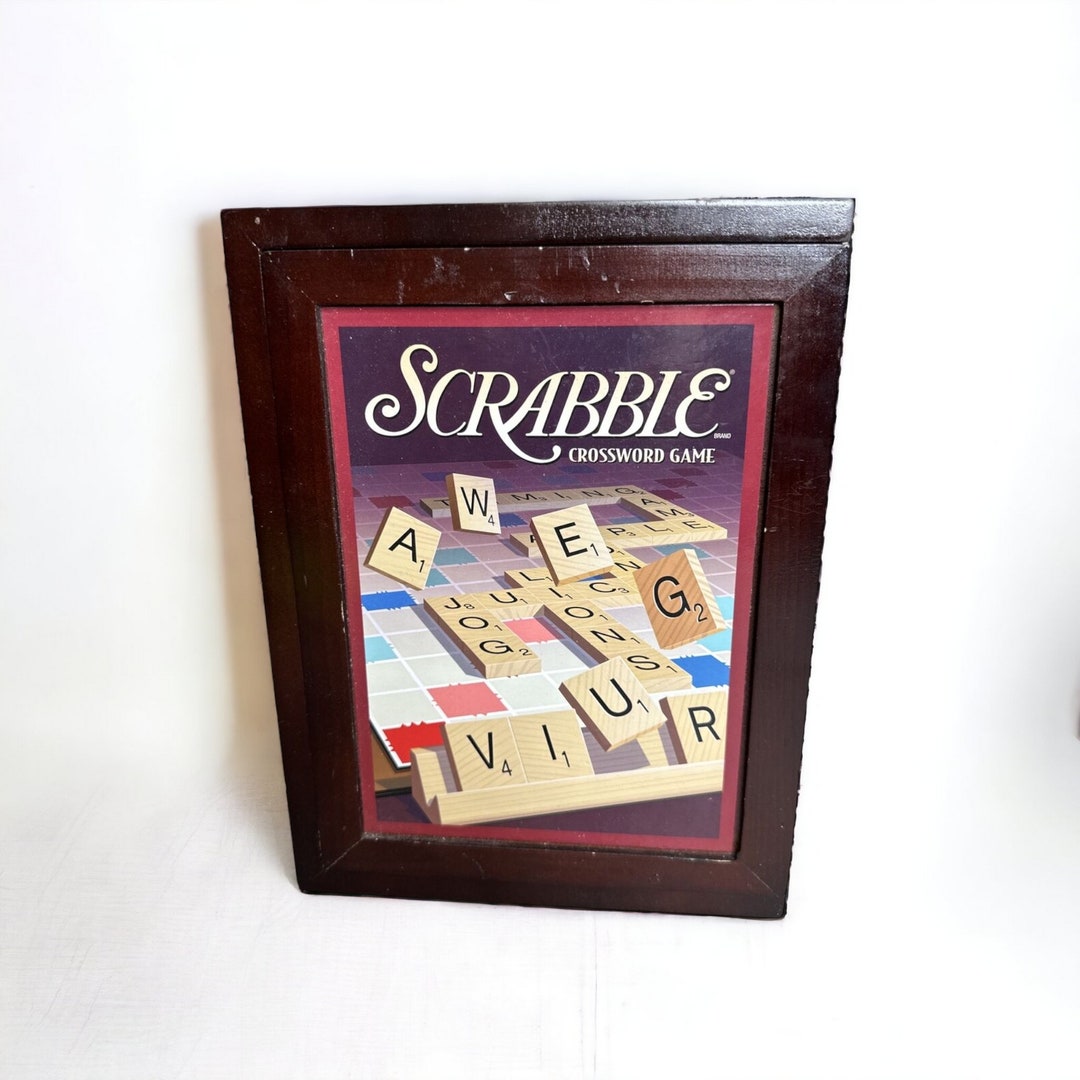 Scrabble Vintage Game Collection Board Game Wooden Library Bookshelf - Etsy
