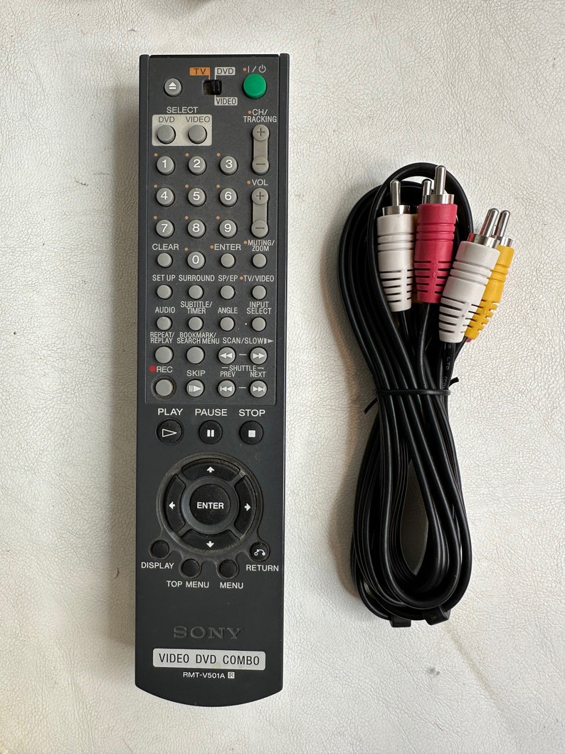 Sony DVD VCR Combo Player Remote & Cables SLV300P Etsy